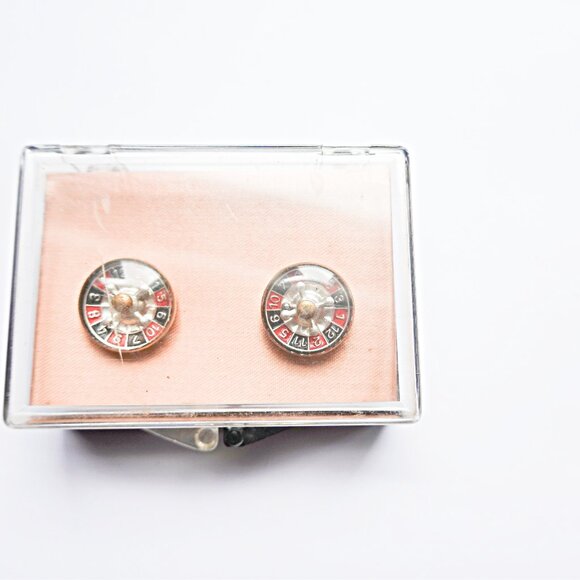 Vintage Austria Roulette Wheel Las Vegas Cufflinks - Picture 3 of 3